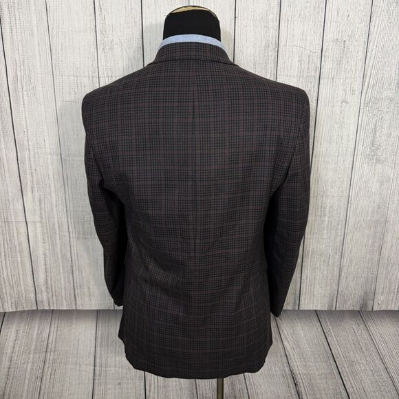 Original Penguin 40S Multicolor Check Polyester Blend Dual-Vent Sports Coat - Picture 3 of 8